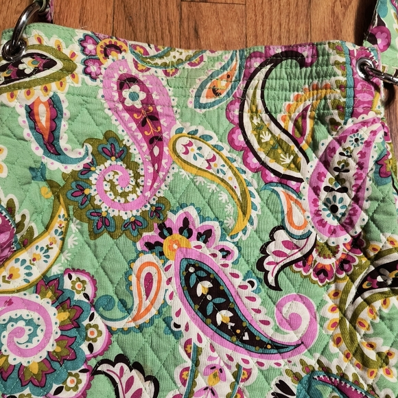 3/$10⭐ Vera Bradley shoulder tote bag, 14"x13.5", green paisley - Picture 10 of 15